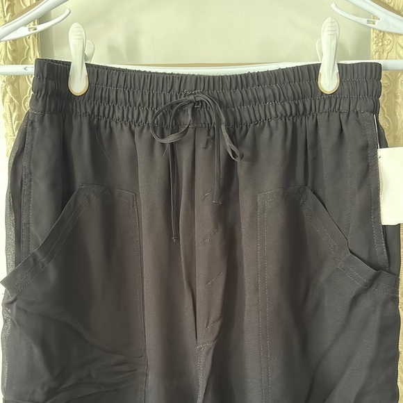 ZARA | Bamboo Black Sheer Wide-Leg Pants with Six Pockets and Draw String - Picture 3 of 16